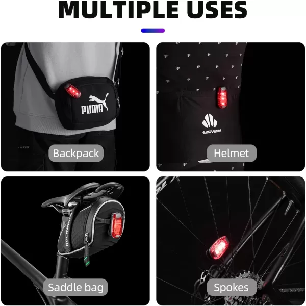 imageROCKBROS Small Bike Lights Rear Tail Light 3 Modes Bike Tail Lights Waterproof Safety Bicycle Lights4 Pack