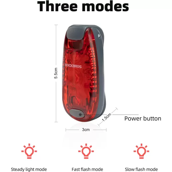 imageROCKBROS Small Bike Lights Rear Tail Light 3 Modes Bike Tail Lights Waterproof Safety Bicycle Lights4 Pack