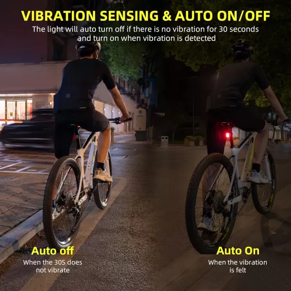 imageROCKBROS Smart Bike Tail Light for Night Riding Brake Sensing Bicycle Rear Lights USB Rechargeable IPX6 Waterproof Bright LED Bike Light 260mah Cycling Safety Road BikeTaillight Accessories 4 ModesRed