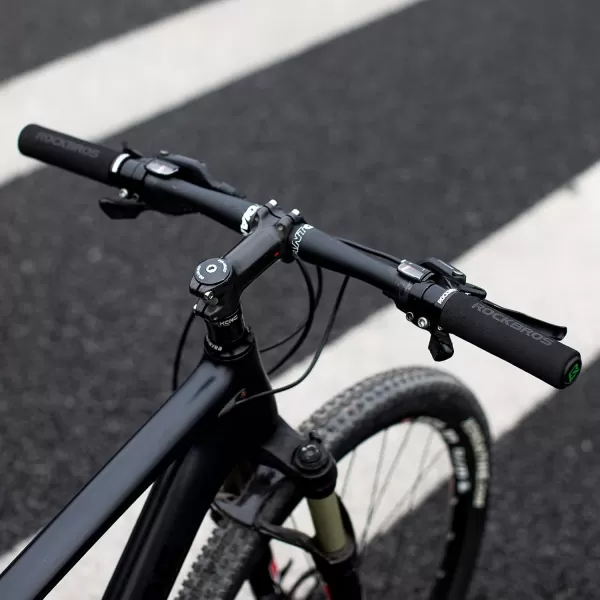 imageRock BROS Bike Grips Foam Single Lock on Bicycle Handle Bar Soft Comfortable NonSlip Bike Handle Grips for BMX Mountain MTB Beach Cruiser ScooterRedBlack