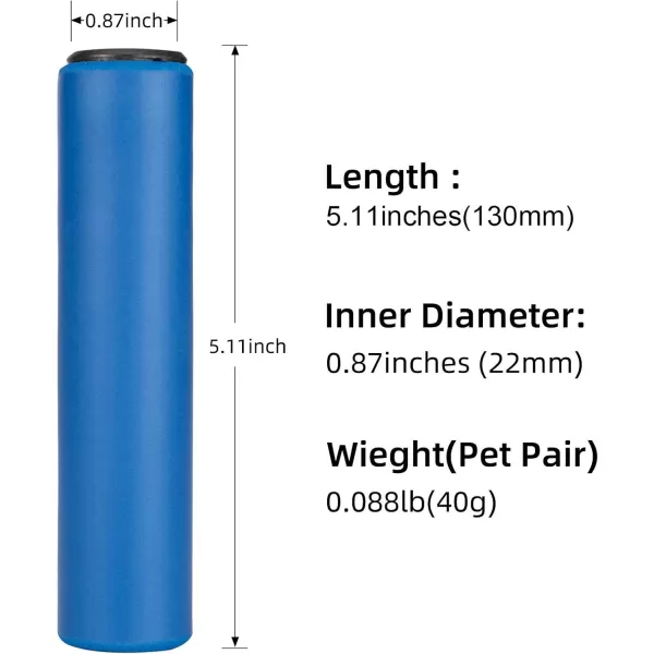 imageRock BROS Bike Handle Grips Foam Comfortable Shock Absorption Bike Handlebar Grips Suit for BMX Mountain MTB Beach Cruiser Scooterblue