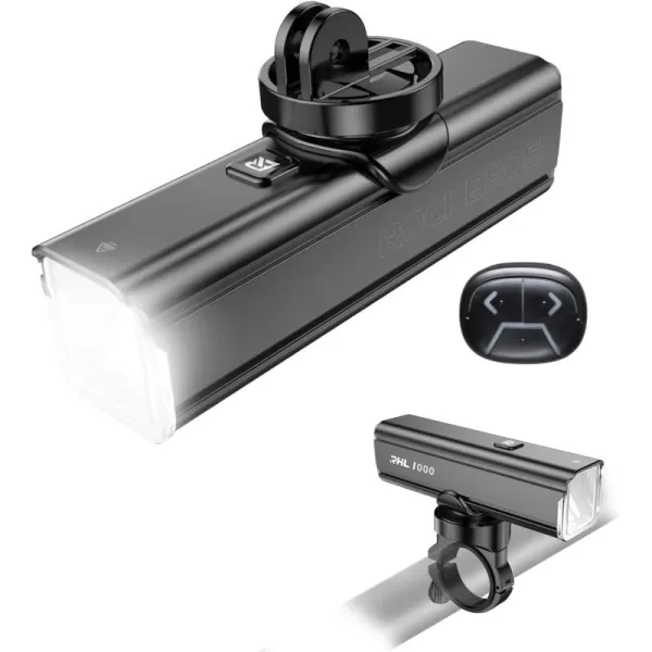 imageROCKBROS 1500 Lumens Bike Light for Night Riding 5000mAh USBC Rechargeable Bike Headlight Aluminium Alloy IPX6 Waterproof Bike Front Light 5 Modes ampamp Auto Mode AntiDazzling LED Bike Light1500LMRemote Control
