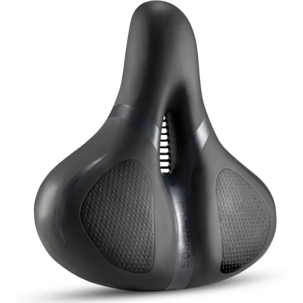 imageROCKBROS Bike Seat Comfort Bike Saddle Mountain Bicycle Accessories for Men Women Soft Wide Bike Seat Cushion Dual Shock Absorbing with Reflective StripBlack