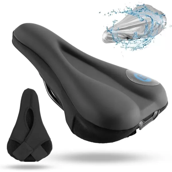 imageROCKBROS Bike Seat Cover Bike Seat Cushion Gel Padded Comfortable for Peloton Seat Cushion Men Women Outdoor ampamp IndoorBlackBlue