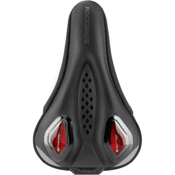 imageROCKBROS Bike Seat Cushion Gel Padded Bicycle Seat Cover for Men Women Comfort Adjustable Bike Seat Cover Compatible with Peloton Outdoor ampamp Indoor Bicycle Seat Cushion 102quotx7quotRed