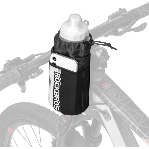 imageROCKBROS Bike Water Bottle Holder Bag Bike Bag Handlebar Stem Bag Bicycle Cup Drink Holder Insulated Stem Bag Food Snack Bike Accessories Storage Pouch Bag for Mountain Road Bike
