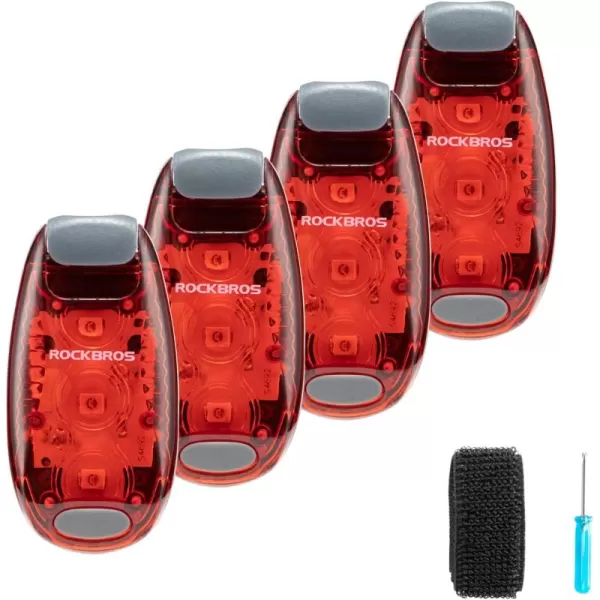 imageROCKBROS Small Bike Lights Rear Tail Light 3 Modes Bike Tail Lights Waterproof Safety Bicycle Lights4 Pack