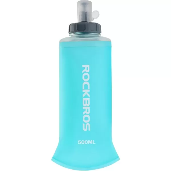 imageROCKBROS Soft Flask Collapsible Running Water Bottle Flexible TPU Folding Running Flask for Hydration Pack 17 oz 500 ml Folding Water Bottle for Running Hiking Cycling  Ski Water Bottles
