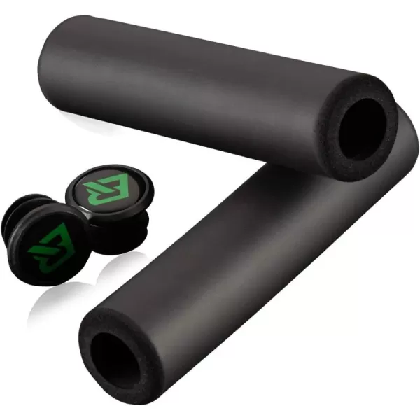 imageRock BROS Bike Handle Grips Foam Comfortable Shock Absorption Bike Handlebar Grips Suit for BMX Mountain MTB Beach Cruiser Scooterblack