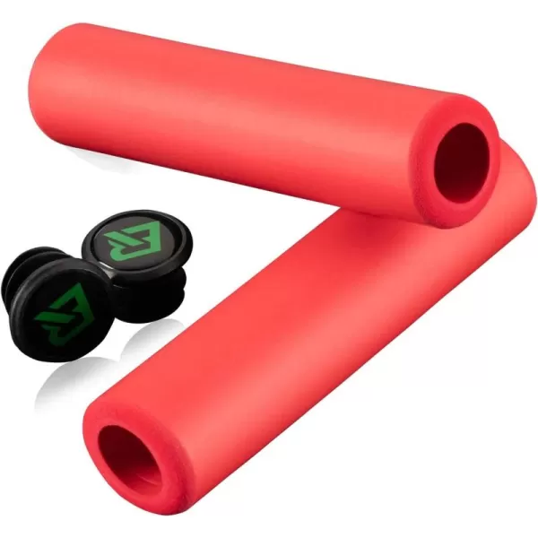 imageRock BROS Bike Handle Grips Foam Comfortable Shock Absorption Bike Handlebar Grips Suit for BMX Mountain MTB Beach Cruiser Scooterred