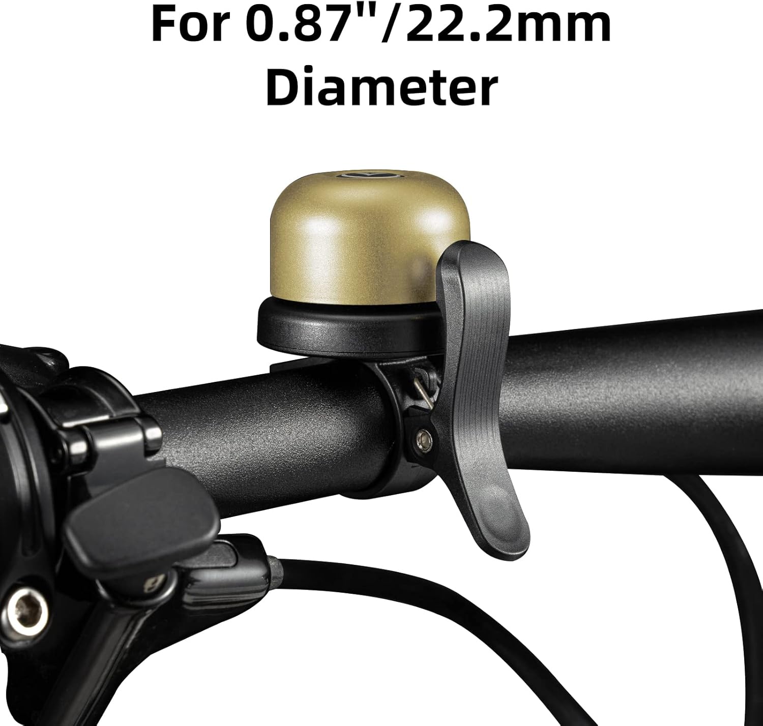 imageROCKBROS Bike Bell for Apple AirTag Hidden Bike Mount Bike AirTag Holder GPS Tracker Bike Bell AntiTheft for Adults Suitable for 087222 1254 125318mm Diameter HandlebarBrass