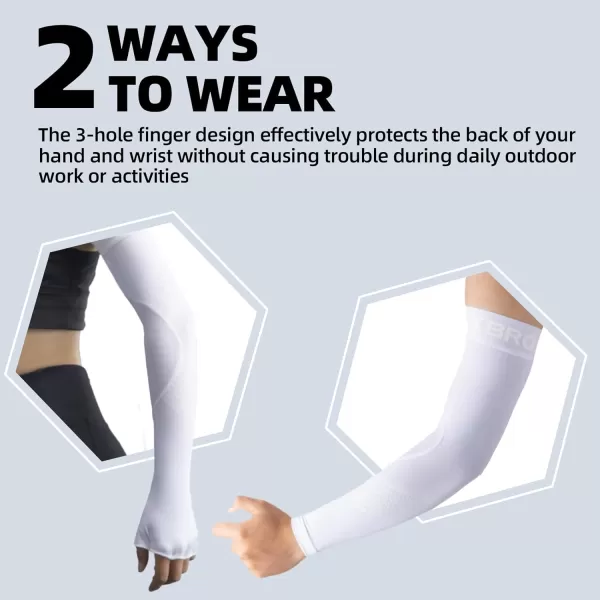 imageCooling Arm Sleeves for Men Women UV Protection Sun Sleeves to Cover Arm Tattoo HandWhite