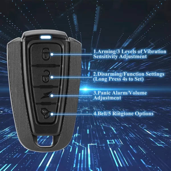 imageROCKBROS 115dB Bike Alarm Vibration Motion Sensor Waterproof Motorcycle Alarm2 pieces