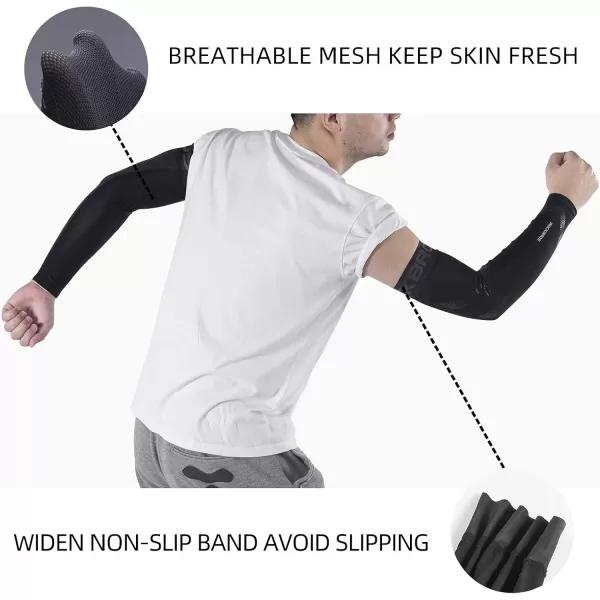 imageROCKBROS Arm Sleeves for Men Women UV Protection UPF 50 Cooling Sun Sleeves Tattoo CoverBlack