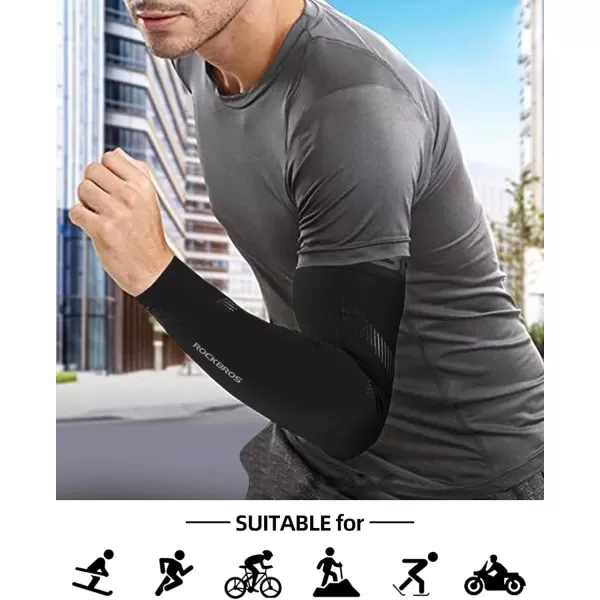 imageROCKBROS Arm Sleeves for Men Women UV Protection UPF 50 Cooling Sun Sleeves Tattoo CoverWhite