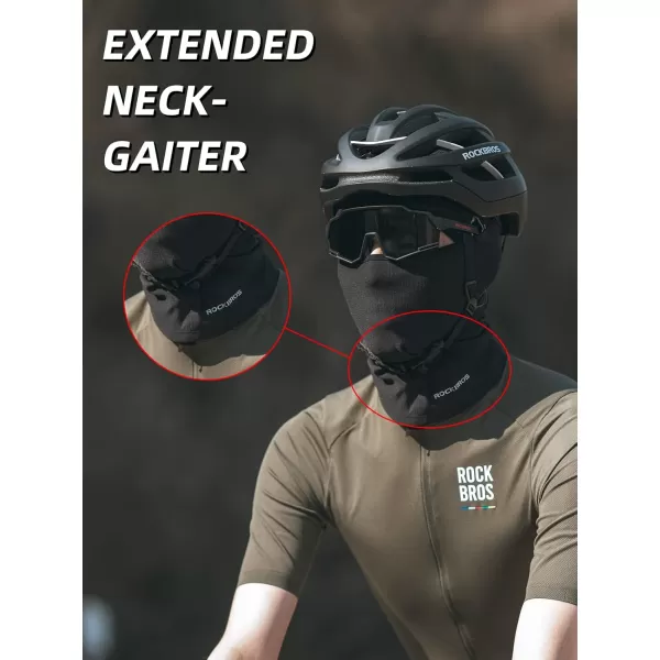 imageROCKBROS Balaclava Face Mask Thin Balaclava Face Mask Summer Cooling Neck Gaiter UV Protector Breathable Helmet Liner Fits Glasses for Motorcycle Bicycle Black