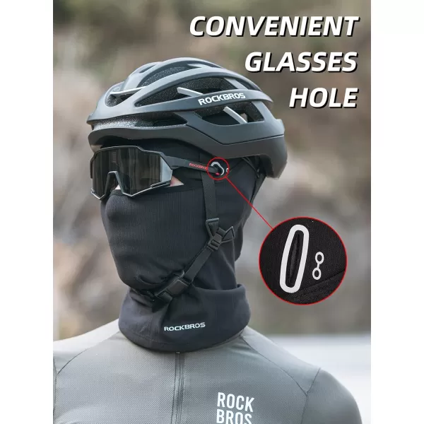 imageROCKBROS Balaclava Face Mask Thin Balaclava Face Mask Summer Cooling Neck Gaiter UV Protector Breathable Helmet Liner Fits Glasses for Motorcycle Bicycle Black