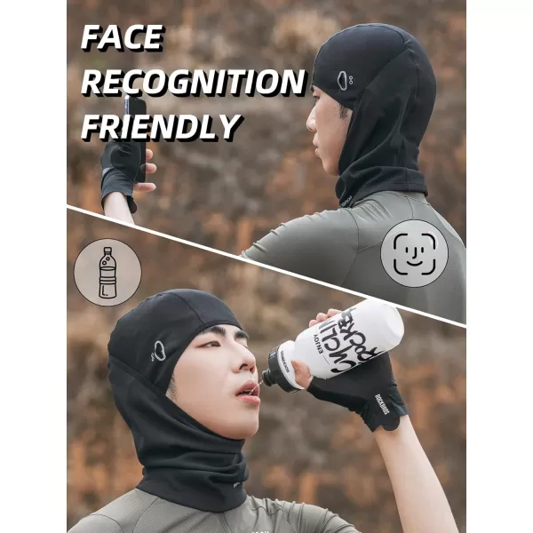 imageROCKBROS Balaclava Face Mask Thin Balaclava Face Mask Summer Cooling Neck Gaiter UV Protector Breathable Helmet Liner Fits Glasses for Motorcycle Bicycle Black