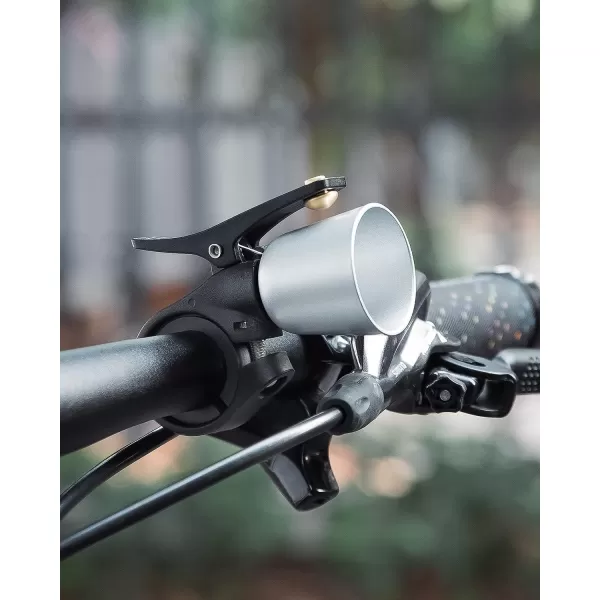 imageROCKBROS Bike Bell Classic Bicycle Bell Mountain Bike Bells for Adults with Loud Sound and Fit for 087125in222318mm Bicycle HandlebarsSilver