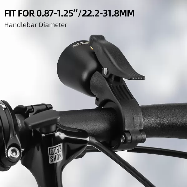 imageROCKBROS Bike Bell Classic Bicycle Bell Mountain Bike Bells for Adults with Loud Sound and Fit for 087125in222318mm Bicycle HandlebarsWoodpeckerBlack