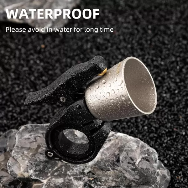 imageROCKBROS Bike Bell Classic Bicycle Bell Mountain Bike Bells for Adults with Loud Sound and Fit for 087125in222318mm Bicycle HandlebarsWoodpeckerTitanium