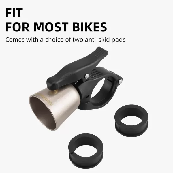 imageROCKBROS Bike Bell Classic Bicycle Bell Mountain Bike Bells for Adults with Loud Sound and Fit for 087125in222318mm Bicycle HandlebarsWoodpeckerTitanium
