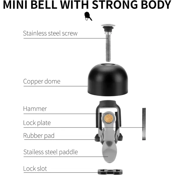 imageROCKBROS Bike Bell Classic Bicycle Bell for Bike Ring Bell with Loud Sound Bells for Road Mountain Bike Handlebars AdultsBlack 1