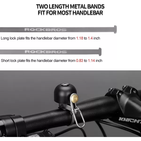 imageROCKBROS Bike Bell Classic Bicycle Bell for Bike Ring Bell with Loud Sound Bells for Road Mountain Bike Handlebars AdultsBlack