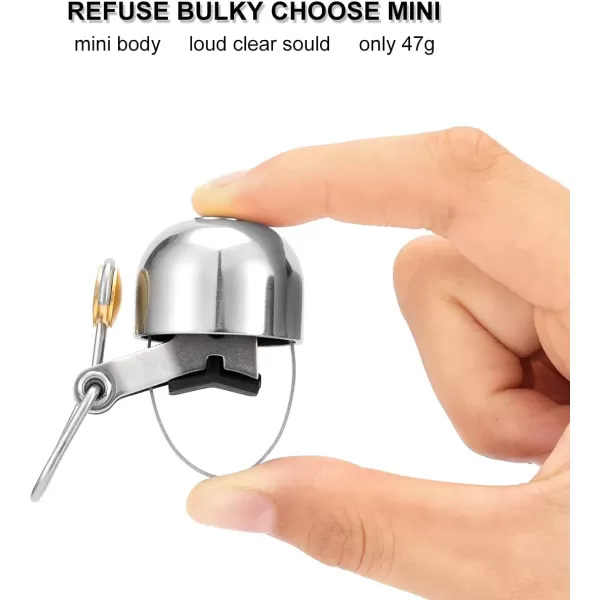 imageROCKBROS Bike Bell Classic Bicycle Bell for Bike Ring Bell with Loud Sound Bells for Road Mountain Bike Handlebars AdultsBright Silver