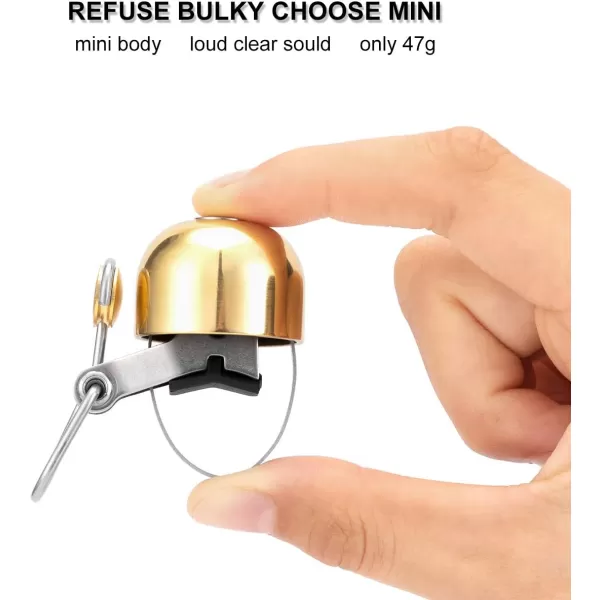 imageROCKBROS Bike Bell Classic Bicycle Bell for Bike Ring Bell with Loud Sound Bells for Road Mountain Bike Handlebars AdultsGolden