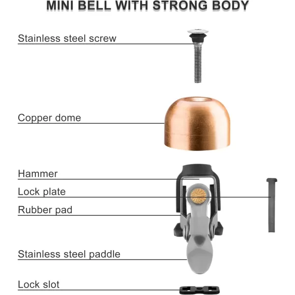 imageROCKBROS Bike Bell Classic Bicycle Bell for Bike Ring Bell with Loud Sound Bells for Road Mountain Bike Handlebars AdultsGolden Brass