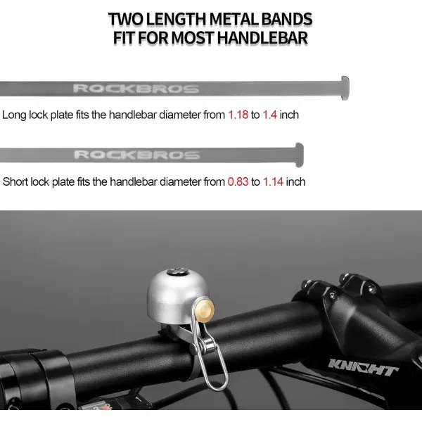 imageROCKBROS Bike Bell Classic Bicycle Bell for Bike Ring Bell with Loud Sound Bells for Road Mountain Bike Handlebars AdultsSilver