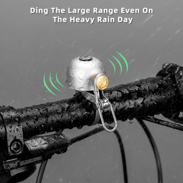 imageROCKBROS Bike Bell Classic Bicycle Bell for Bike Ring Bell with Loud Sound Bells for Road Mountain Bike Handlebars AdultsSilver