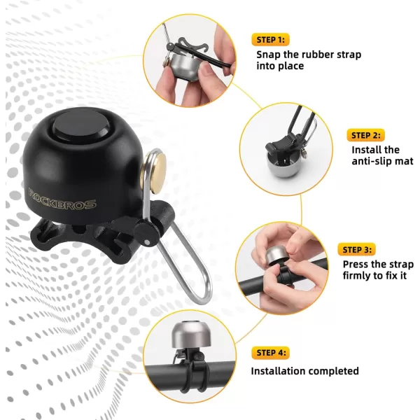 imageROCKBROS Bike Bell Classic Bicycle BellLoud Sound 100dB Bike Bells for Adults Kids Fit for 087134in Bicycle HandlebarsRoad Mountain Bike AccessoriesBlack
