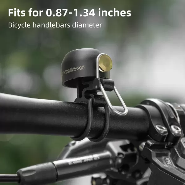imageROCKBROS Bike Bell Classic Bicycle BellLoud Sound 100dB Bike Bells for Adults Kids Fit for 087134in Bicycle HandlebarsRoad Mountain Bike AccessoriesBlack
