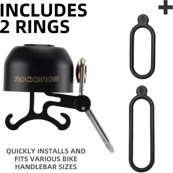 imageROCKBROS Bike Bell Classic Bicycle BellLoud Sound 100dB Bike Bells for Adults Kids Fit for 087134in Bicycle HandlebarsRoad Mountain Bike AccessoriesBlack