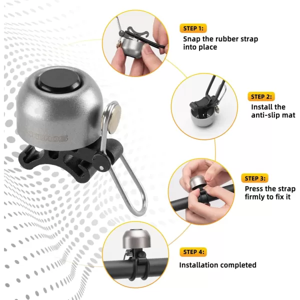 imageROCKBROS Bike Bell Classic Bicycle BellLoud Sound 100dB Bike Bells for Adults Kids Fit for 087134in Bicycle HandlebarsRoad Mountain Bike AccessoriesTitanium