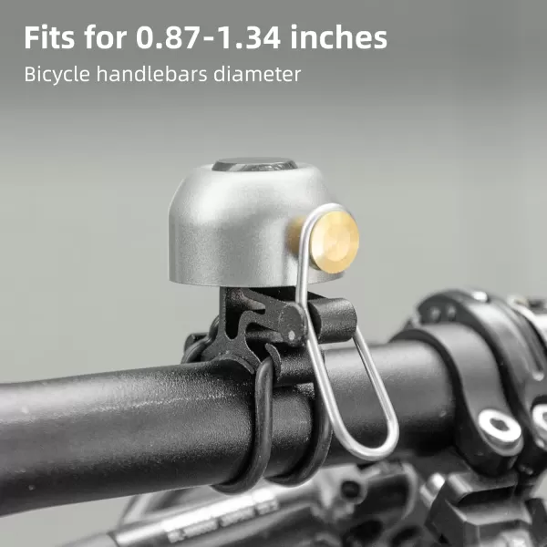 imageROCKBROS Bike Bell Classic Bicycle BellLoud Sound 100dB Bike Bells for Adults Kids Fit for 087134in Bicycle HandlebarsRoad Mountain Bike AccessoriesTitanium
