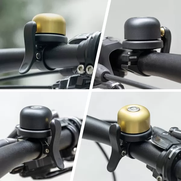 imageROCKBROS Bike Bell for Apple AirTag Hidden Bike Mount Bike AirTag Holder GPS Tracker Bike Bell AntiTheft for Adults Suitable for 087222 1254 125318mm Diameter HandlebarBrass