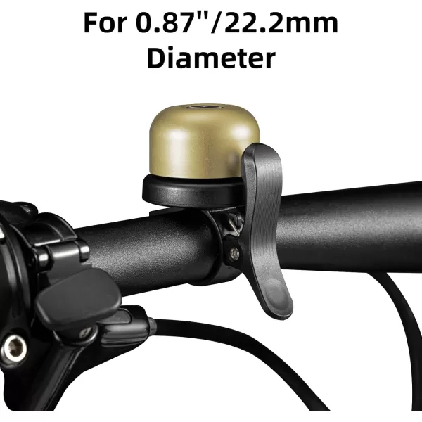 imageROCKBROS Bike Bell for Apple AirTag Hidden Bike Mount Bike AirTag Holder GPS Tracker Bike Bell AntiTheft for Adults Suitable for 087222 1254 125318mm Diameter HandlebarBrass