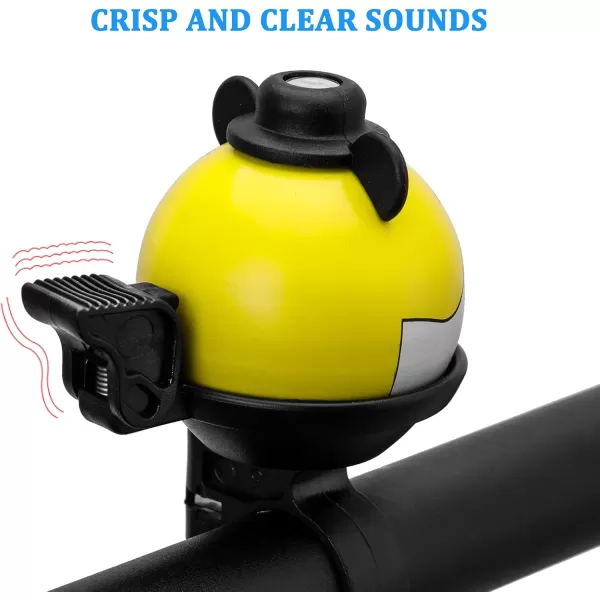 imageROCKBROS Bike Bell for Kids Bicycle Bells Cycling Bells Cute Ring Ball Bike Accessories for Girls Boys Scooter BikeOrange White