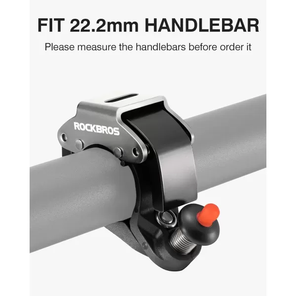 imageROCKBROS Bike Bells Hidden MTB Bells Bicycle Bells for 222mm Handlebars More Than 100dB Clear ampamp Long Sound Ringer Mountain Bike Scooter Youth BikeGray1