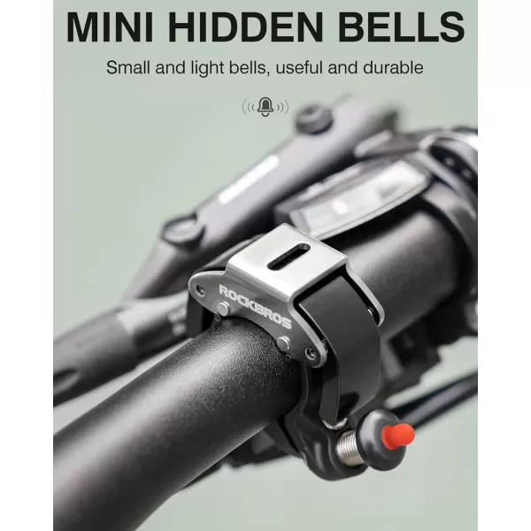 imageROCKBROS Bike Bells Hidden MTB Bells Bicycle Bells for 222mm Handlebars More Than 100dB Clear ampamp Long Sound Ringer Mountain Bike Scooter Youth BikeGray1