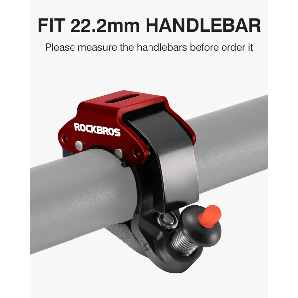 imageROCKBROS Bike Bells Hidden MTB Bells Bicycle Bells for 222mm Handlebars More Than 100dB Clear ampamp Long Sound Ringer Mountain Bike Scooter Youth BikeRed1