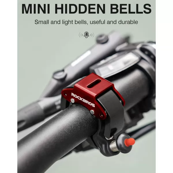 imageROCKBROS Bike Bells Hidden MTB Bells Bicycle Bells for 222mm Handlebars More Than 100dB Clear ampamp Long Sound Ringer Mountain Bike Scooter Youth BikeRed1