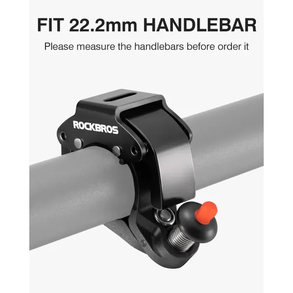 imageROCKBROS Bike Bells Hidden MTB Bells Bicycle Bells for 222mm Handlebars More Than 100dB Clear ampamp Long Sound Ringer Mountain Bike Scooter Youth BikeBlack2 Pack