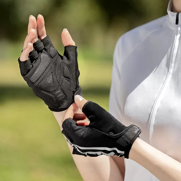 imageROCKBROS Bike Gloves for Men Half Finger Biking Glove Cycling Gloves MTB Mountain Road Bicycle Gloves ShockAbsorbing SBR Pad AntiSlip Breathable Summer Unisex WomenAsia 2XL US XL