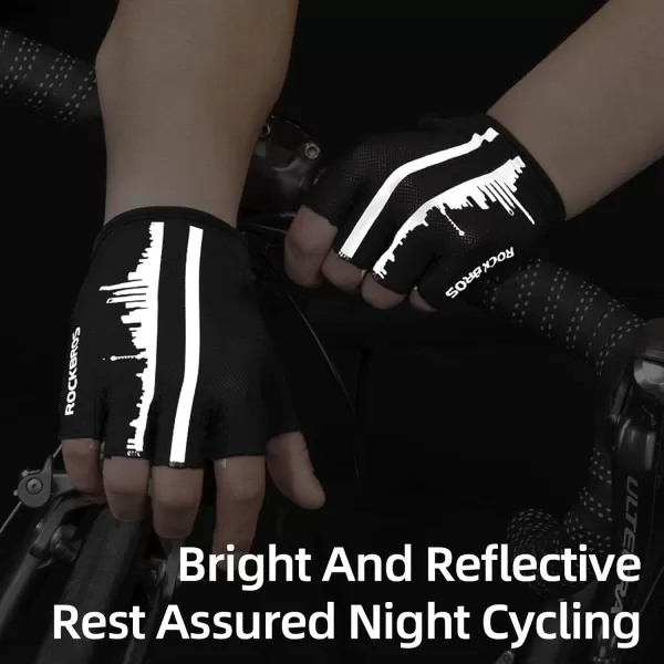 imageROCKBROS Bike Gloves for Men Half Finger Biking Glove Cycling Gloves MTB Mountain Road Bicycle Gloves ShockAbsorbing SBR Pad AntiSlip Breathable Summer Unisex WomenAsia 2XL US XL
