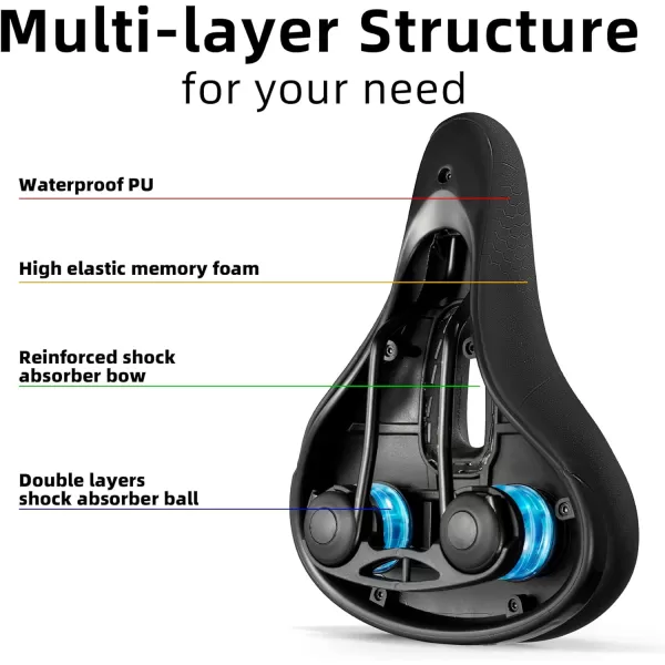 imageROCKBROS Bike Seat Memory Foam Bike Saddle Comfortable Waterproof for City Mtb Racing BikesMtb