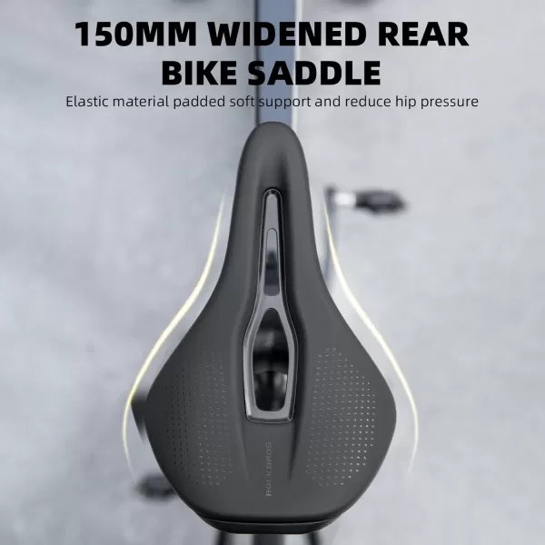 imageROCKBROS Bike Seat Road Bike Saddle for Men Women Lightweight Comfortable Bicycle Seat Accessories CRMO Shock Absorbing Cycling Seat for Road Mountain BikeBlackCRMO Steel